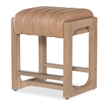 Bowery Hill Counter Stool in Brown Leather with Brass Footrest