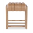 Bowery Hill Counter Stool in Brown Leather with Brass Footrest