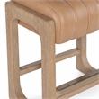 Bowery Hill Counter Stool in Brown Leather with Brass Footrest