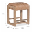 Bowery Hill Counter Stool in Brown Leather with Brass Footrest