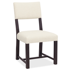 Bowery Hill Driftwood Upholstered Side Chair in Burnt Timber Finish