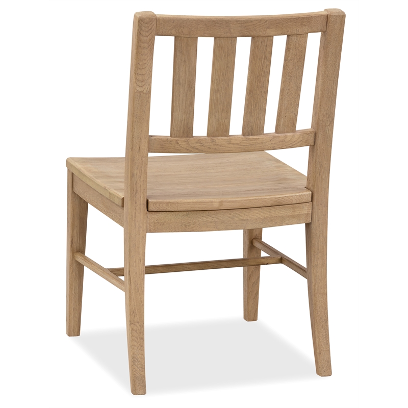 Bowery Hill Driftwood Side Chair in Light Brown Slat-Back Design