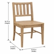 Bowery Hill Driftwood Side Chair in Light Brown Slat-Back Design