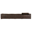 Bowery Hill 6 Seat Brown Leather Sectional with Recliners and Headrests