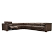 Bowery Hill 6 Seat Brown Leather Sectional with Recliners and Headrests