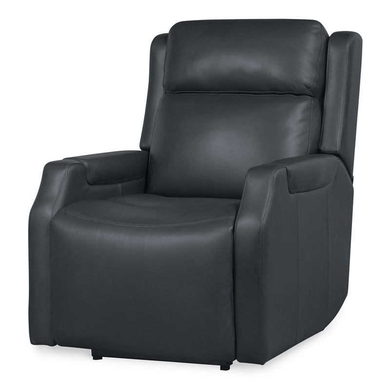 Bowery Hill Zero Gravity Power Recliner in Blue Leather with USB Ports