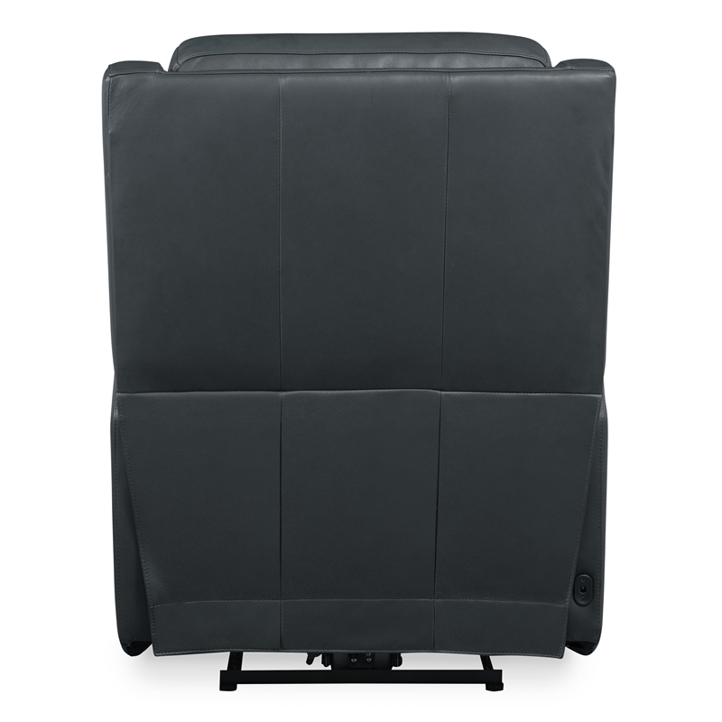 Bowery Hill Zero Gravity Power Recliner in Blue Leather with USB Ports