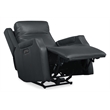 Bowery Hill Zero Gravity Power Recliner in Blue Leather with USB Ports