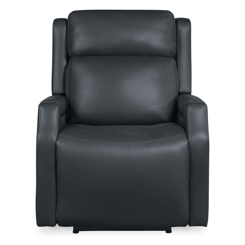 Bowery Hill Zero Gravity Power Recliner in Blue Leather with USB Ports