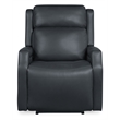 Bowery Hill Zero Gravity Power Recliner in Blue Leather with USB Ports