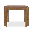 Bowery Hill Game Table Mottled Amber Finish with Leather Top Insert