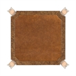 Bowery Hill Game Table Mottled Amber Finish with Leather Top Insert