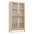 Bowery Hill Display Cabinet with LED Lighting Natural Wood and Glass