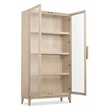 Bowery Hill Display Cabinet with LED Lighting Natural Wood and Glass