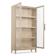 Bowery Hill Display Cabinet with LED Lighting Natural Wood and Glass