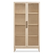 Bowery Hill Display Cabinet with LED Lighting Natural Wood and Glass