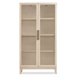 Bowery Hill Display Cabinet with LED Lighting Natural Wood and Glass