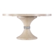 Bowery Hill Nouveau Chic Round Pedestal Dining Table in Sandstone Finish