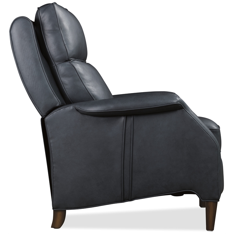 Bowery Hill Wrenn Power Recliner with USB Charging in Blue Leather