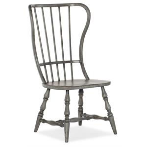 Bowery Hill Dining Room Spindle Back Side Chair in Timeworn Gray