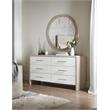 Bowery Hill Round Reeded Trim Bedroom Wall Mirror in Terrain Taupe