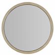 Bowery Hill Round Reeded Trim Bedroom Wall Mirror in Terrain Taupe