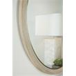 Bowery Hill Round Reeded Trim Bedroom Wall Mirror in Terrain Taupe