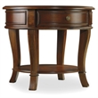 Bowery Hill Round Lamp Table with 1 Drawer in Distressed Clear Cherry