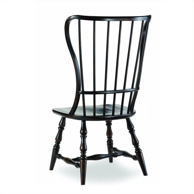 Bowery Hill Spindle Style Hardwood Dining Chair in Ebony Finish
