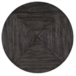 Bowery Hill Modern Round End Table in Distressed Black and Brushed Pewter