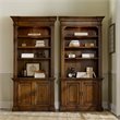Bowery Hill 4 Shelf Lighted Bookcase with 2 Doors in Pecan Finish