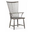 Bowery Hill Windsor Spindle Back Dining Arm Chair in Pottery Dark Gray
