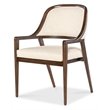 Bowery Hill Barrel Back Upholstered Dining Arm Chair in Beige Fabric