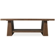 Bowery Hill Rectangle Oak Cocktail Table in Worn Saddle Brown Wood