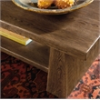 Bowery Hill Rectangle Oak Cocktail Table in Worn Saddle Brown Wood