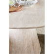 Bowery Hill Round Mango Wood Pedestal Dining Table in Cream White