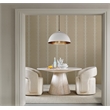Bowery Hill Round Mango Wood Pedestal Dining Table in Cream White