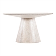 Bowery Hill Round Mango Wood Pedestal Dining Table in Cream White