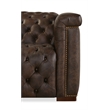 Bowery Hill 5 Seat Leather Sectional with 3 Power Recliners in Brown