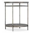Bowery Hill Round Acacia End Table with Metal Frame in Golden Brown