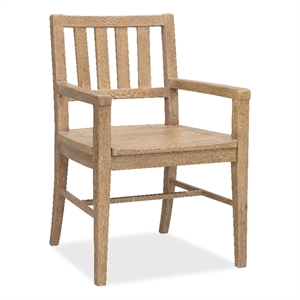 Bowery Hill Splatback Oak Dining Arm Chair in Buckboard Light Brown