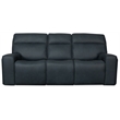 Bowery Hill Power Sofa with Power Headrest and Lumbar in Blue Leather