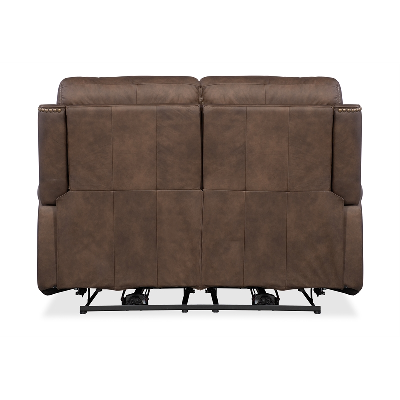 Bowery Hill Zero Gravity Power Leather Loveseat with Power Headrest