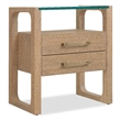Bowery Hill 2 Drawer Nightstand with Glass Top in Desert Oak Finish