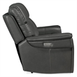 Bowery Hill Zero Gravity Power Loveseat with Power Headrest in Gray
