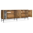 Bowery Hill 4 Door Mango Wood Entertainment Console in Medium Brown