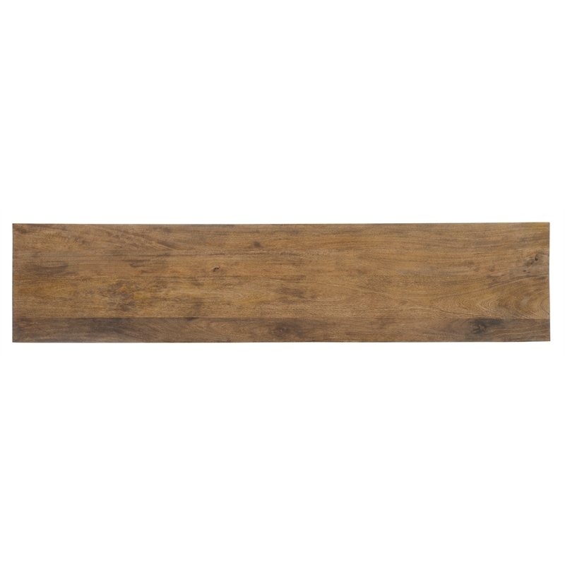 Bowery Hill 4 Door Mango Wood Entertainment Console in Medium Brown