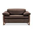 Bowery Hill Oversized Power Recliner with Power Headrest in Brown Leather