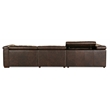 Bowery Hill 5 Seat Leather Sectional with 4 Power Recliners in Brown