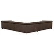 Bowery Hill 5 Seat Leather Sectional with 4 Power Recliners in Brown